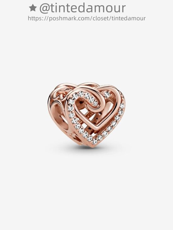 Pandora Sparkling Entwined Hearts Charm|Pendant - Picture 1 of 2